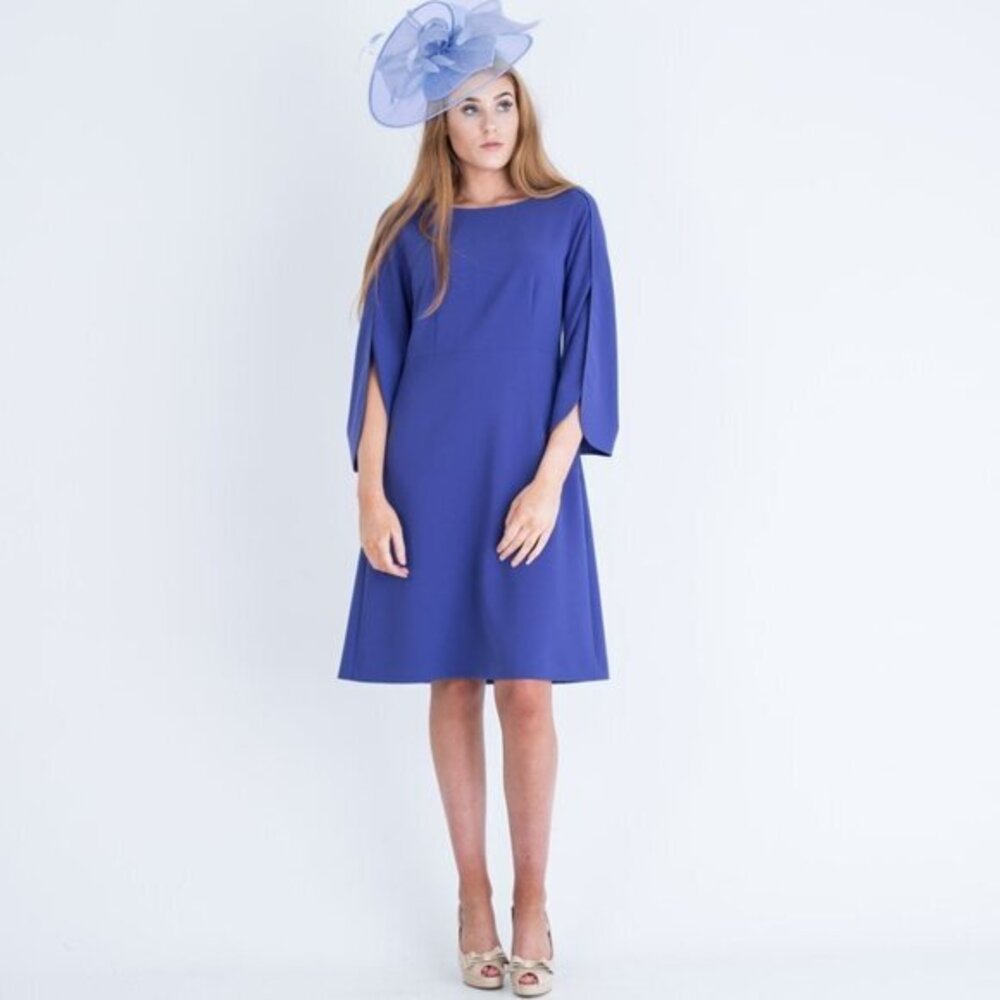 Luisa‎ Cerano Split Sleeve Empire Seamed Dress Purple